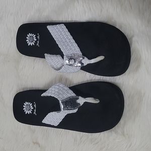 Yellow Box White Flip Flops